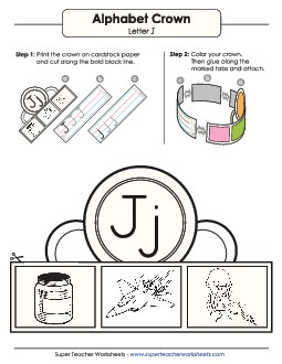 Alphabet Crown: Letter J Worksheet