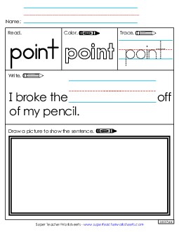 Worksheet 3: Point Sight Words Individual Worksheet