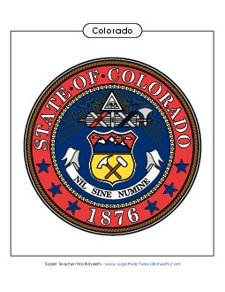 Colorado State Seal (Full-Color Version) States Individual Worksheet