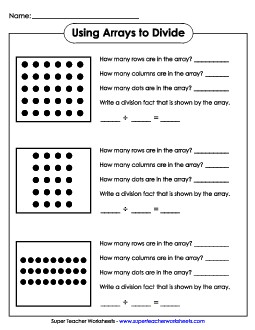 Using Arrays to Divide Free Division Worksheet