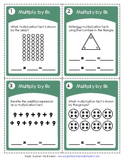 Multiplying by 8s Multiplication Worksheet