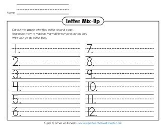 Letter Mix-Up (Primary) Templates Worksheet