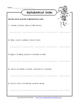 Alphabetical Order (D-9) Spelling D Worksheet