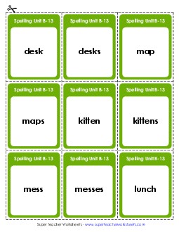 Flashcards (B-13) Spelling B Worksheet