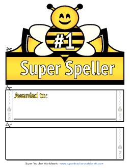 Super Speller (Color) Awards Worksheet