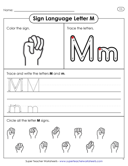 New Letter M Sign Worksheet