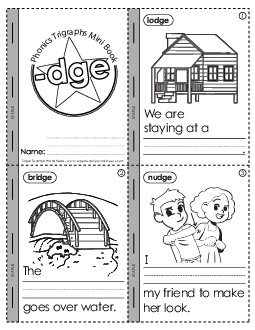 New Mini-Book (-dge Words) Worksheet