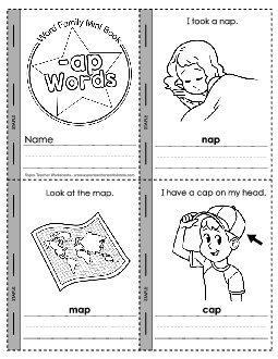 Mini-Book: -ap Words Word Families Worksheet