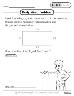 Daily Word Problems  C-106 through C-110 Worksheet