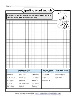 Make-a-Search (C-23) Spelling C Worksheet