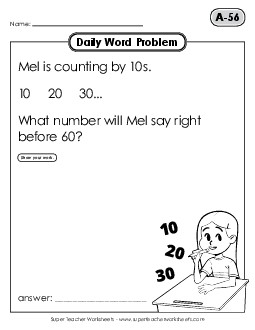 Daily Word Problems A-56 through A-60 Worksheet