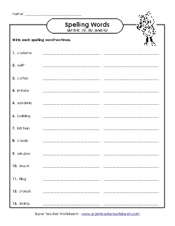 Write Twice (D-2) Free Spelling D Worksheet