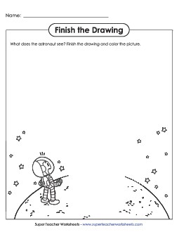 Astronaut Free Finish The Drawing Worksheet