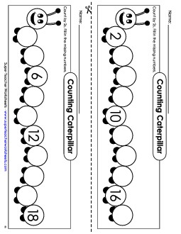 Caterpillar - Count By 2s Counting Worksheet