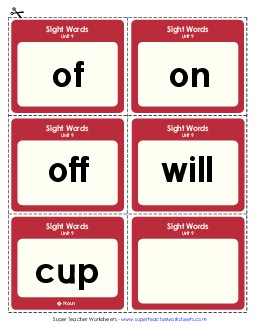 Flashcards (Unit 9) Sight Words Worksheet