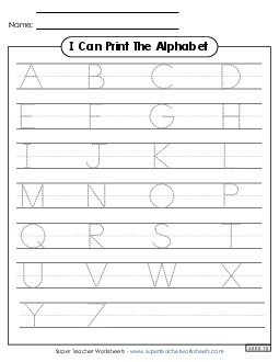 Printing Practice (Upper Case) Worksheet