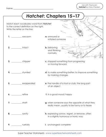 New Vocabulary Matching (Chapters 15–17) Worksheet New Vocabulary Matching (Chapters 15–17) Worksheet