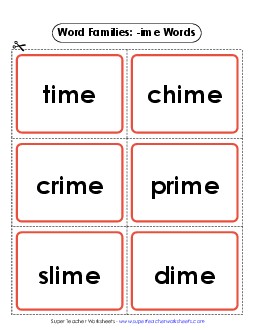 Flashcards (-ime) Word Families Worksheet