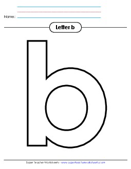 Outline - Lowercase b Alphabet Worksheet