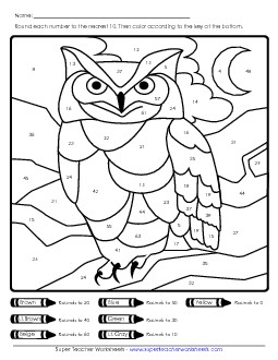 Rounding (Nearest 10) Mystery Picture Worksheet