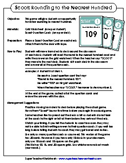 Scoot Game: Rounding (Nearest 100) Worksheet