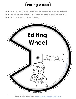 Editing Wheel 2nd Grade ELA Worksheet