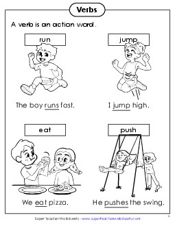 New Anchor Chart: Basic Verbs Worksheet