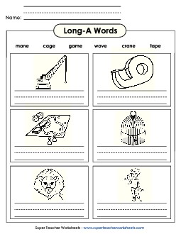 Writing Long A Words Phonics Long Short A Worksheet