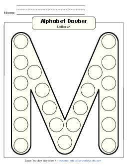 Letter M - Dabber Alphabet Worksheet