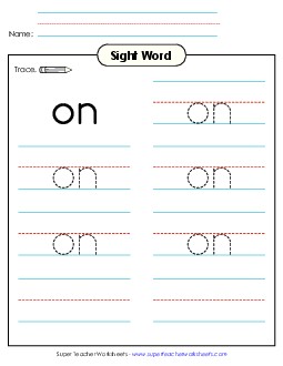 Trace the Word: On Sight Words Individual Worksheet