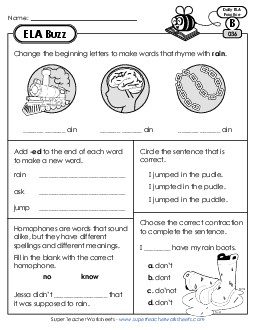 New ELA Buzz: Week 8<br>Worksheets 36 through 40 Worksheet