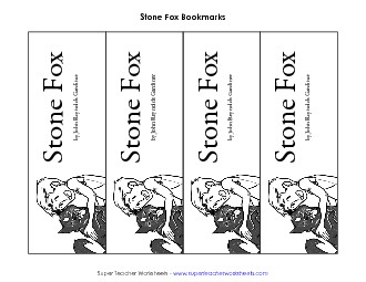 Stone Fox Bookmarks Books Worksheet