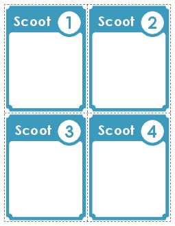 Template: Scoot! Cards (Blue) Worksheet