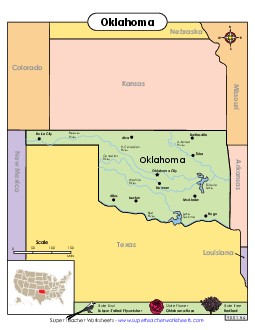 Map of Oklahoma State Maps Worksheet