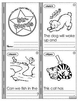 Mini-Book (Str- Words) Phonics Blends Worksheet