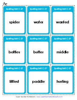 Flashcards (C-27) Spelling C Worksheet