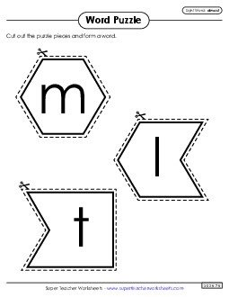 Word Puzzle: Almost Sight Words Individual Worksheet