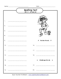 Spelling Test (C-1) Free Spelling C Worksheet