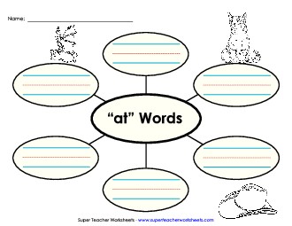 Word Web (-at) Word Families Worksheet