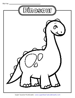 Dinosaur Coloring Page 1st Grade Science Worksheet