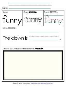 Worksheet 3: Funny Sight Words Individual Worksheet