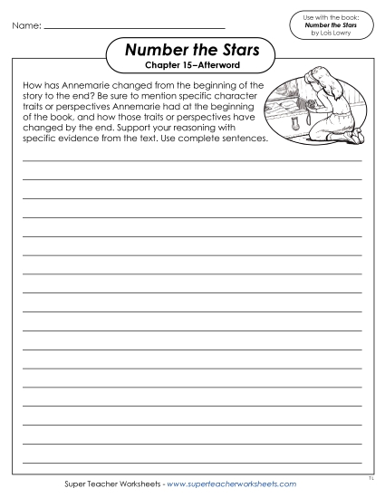 New Chapter 15–Afterword Writing Prompt:<br>Annemarie's Character Development Worksheet New Chapter 15–Afterword Writing Prompt:<br>Annemarie's Character Development Worksheet