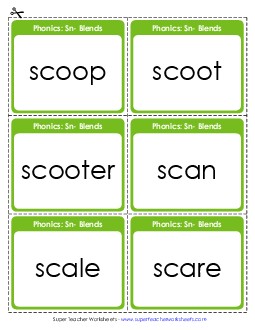 Flashcards Phonics Blends Worksheet