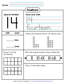 Special Number: 14 Counting Worksheet