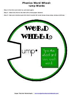 -ump Word Wheel Phonics Worksheet