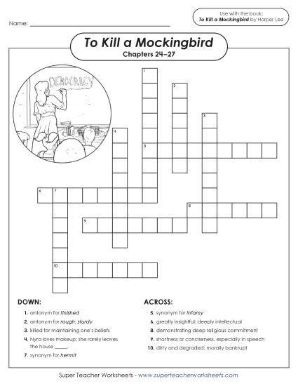 New Vocabulary Crossword: Chapters 24–27 Worksheet New Vocabulary Crossword: Chapters 24–27 Worksheet