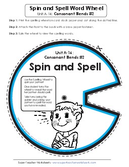 Spin and Spell (A-14) Spelling A Worksheet