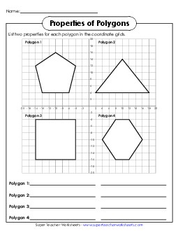 Polygon Properties 2nd Grade Math Worksheet