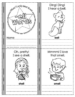 Mini-Book (-ell) Word Families Worksheet