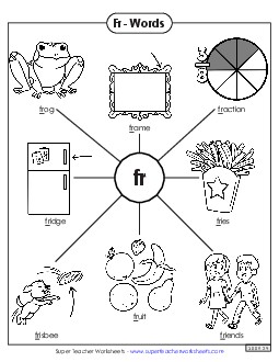 Fr- Words Phonics Blends Worksheet